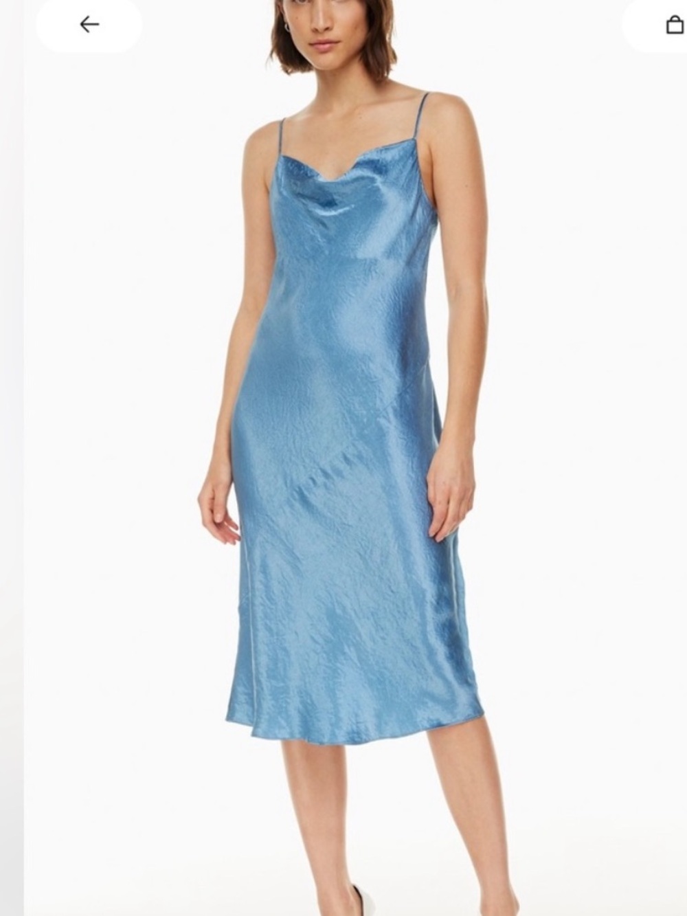 Aritzia Satin Cowl Slip Dress in Sky Blue